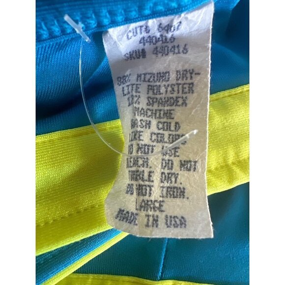 Mizuno Color Block Swim Top Sport Bra Blue Pink Stretch Fit Size Large - Picture 4 of 4